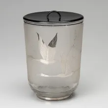 英国製海鳥模様硝子水指