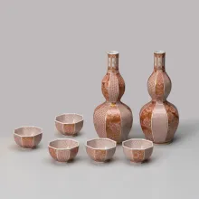 赤網手細描小紋 酒器