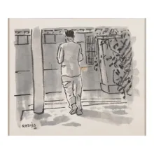 男の後姿/酒器　2点組