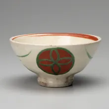 赤絵丸紋茶碗