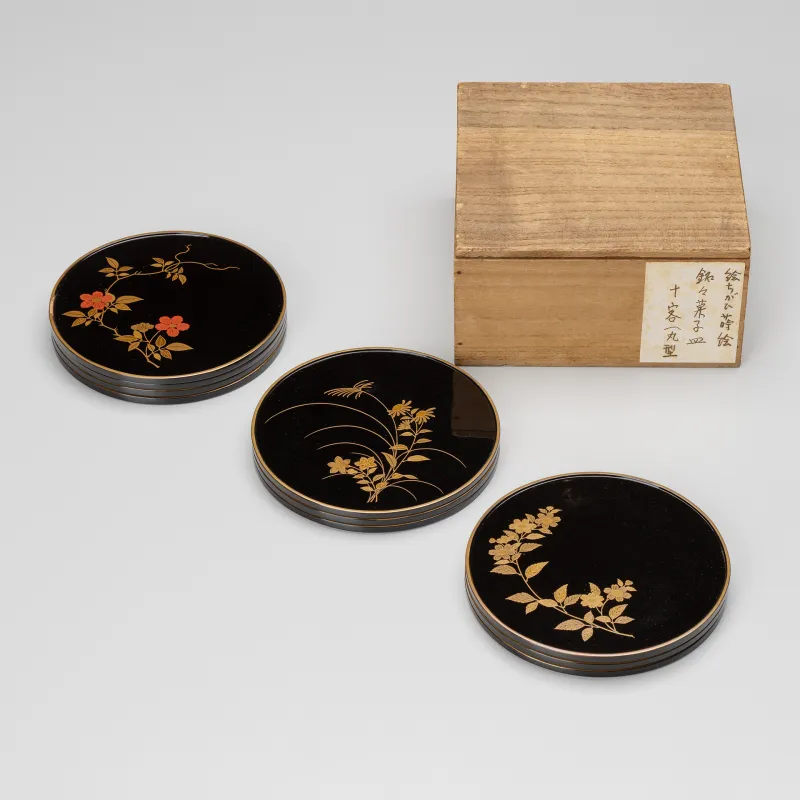 蒔絵 絵替り 菓子器　十枚